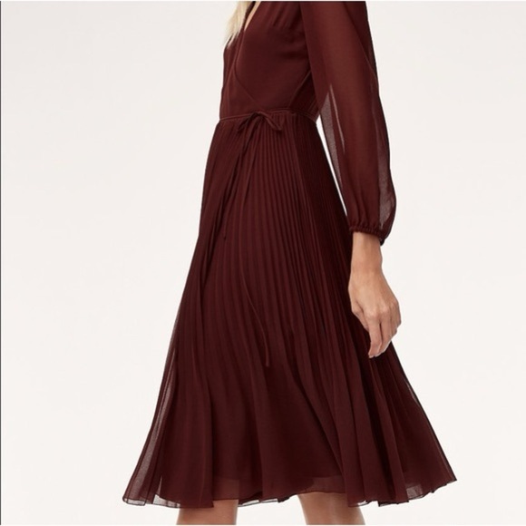 Aritzia Burgundy Midi Dress - Picture 3 of 11